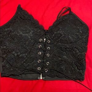 Black lace up top. ( NEW)